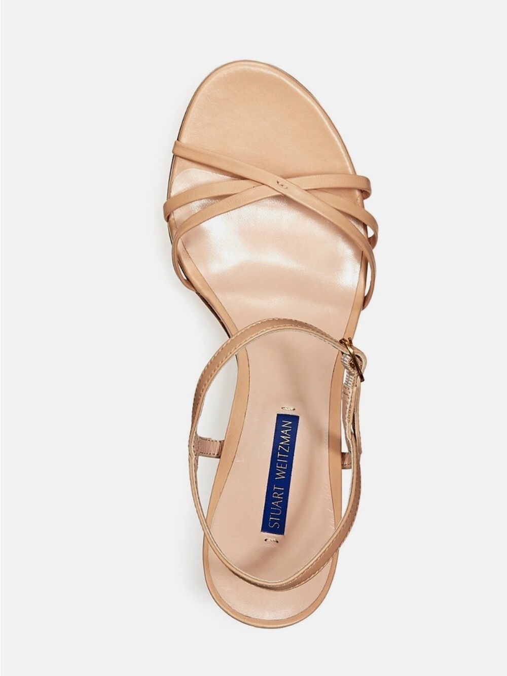 Stuart Weitzman Nude Strappy Leather Ankle Sandal